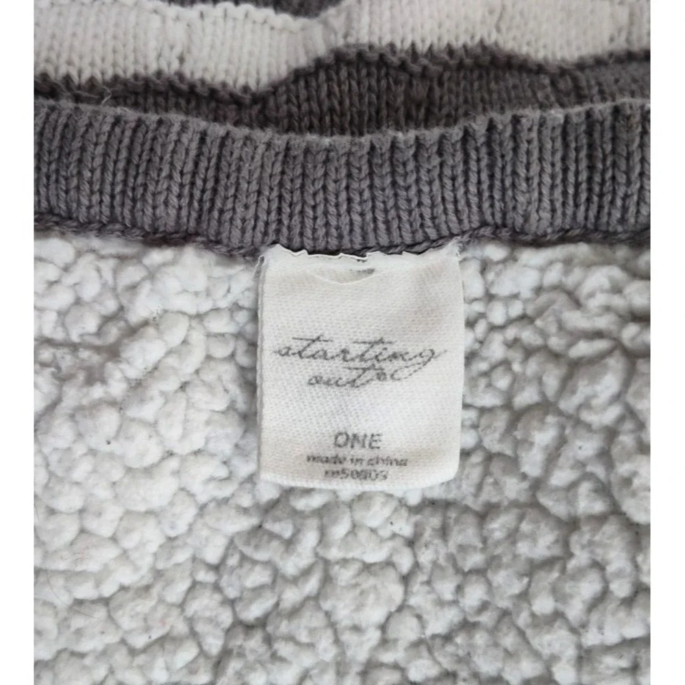 Starting‎ Out One Gray White Stripe Knit Baby Blanket Sherpa Backside Dillard's